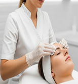 Facial treatment in a beauty salon